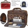 imageLeather Briefcase for Men 17 Inch Laptop Crossbody Shoulder Messenger Bag Attache Case for Business Travel Work LawyerBrown Fits 173 Inch Laptop