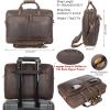 imageLeather Briefcase for Men 17 Inch Laptop Crossbody Shoulder Messenger Bag Attache Case for Business Travel Work LawyerDeep Brown  Fits 156 Inch Laptop