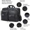 imageLeather Briefcase for Men Expandable Large 17 Inch Laptop Crossbody Shoulder Bag Business Travel Duffel Attache CaseBlack