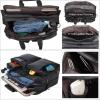 imageLeather Briefcase for Men Expandable Large 17 Inch Laptop Crossbody Shoulder Bag Business Travel Duffel Attache CaseBlack