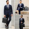 imageLeather Slim Briefcase for Men 156quot Laptop Crossbody Messenger Bag Business Work Lawyer Attache CaseBlack
