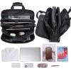 imageMasa Kawa Black Leather Briefcase for Men Waterproof 16 Inch Laptop Computer Case Crossbody Shoulder Messenger Bag for Business Travel Office Work