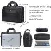 imageMasa Kawa Black Leather Briefcase for Men Waterproof 16 Inch Laptop Computer Case Crossbody Shoulder Messenger Bag for Business Travel Office Work