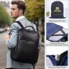 imageMasa Kawa Black Leather Business Travel Laptop Backpack for Men Fits 156quot 16quot Computer Office Work Commuting Executive Bag Waterproof Daypack