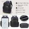 imageMasa Kawa Black Leather Business Travel Laptop Backpack for Men Fits 156quot 16quot Computer Office Work Commuting Executive Bag Waterproof Daypack