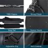 imageMasa Kawa Black Leather Duffle Bag for Travel Men 31L Carry On Waterproof Foldable Duffel Bag with Shoe Compartment for Gym Sports Overnight Weekender Camping