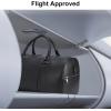 imageMasa Kawa Black Leather Duffle Bag for Travel Men 31L Carry On Waterproof Foldable Duffel Bag with Shoe Compartment for Gym Sports Overnight Weekender Camping