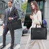 imageMasa Kawa Black Leather Slim Briefcase for Men Women Fits 15616 Inch Laptop Professional Business Messenger Crossbody Shouder Bag Lawyer Ladies Office Work Brief Attche Case Large