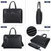 imageMasa Kawa Black Leather Slim Briefcase for Men Women Fits 15616 Inch Laptop Professional Business Messenger Crossbody Shouder Bag Lawyer Ladies Office Work Brief Attche Case Large