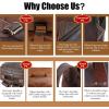 imageMasa Kawa Brown Leather Laptop Backpack for Men Fits 16 156 Computer Vintage Business Travel Work Large Daypack Weekender Bag Camping Rucksack