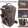 imageMasa Kawa Brown Leather Laptop Backpack for Men Fits 16 156 Computer Vintage Business Travel Work Large Daypack Weekender Bag Camping Rucksack