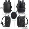 imageMasa Kawa Leather 156 Inch Laptop Backpack for Men Expandable 36L Business Travel Rucksack Daypack Weekender BagBlack