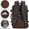 imageMasa Kawa Leather 156 Inch Laptop Backpack for Men Expandable 36L Business Travel Rucksack Daypack Weekender BagBrown