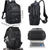 imageMasa Kawa Leather 156 Inch Laptop Backpack for Men Vintage Brown Large Business Travel Rucksack Bag Overnight DaypackBlack