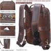 imageMasa Kawa Leather 156quot Laptop Backpack for Men Convertible Briefcase Backpacks Expandable Vintage Business Work Travel Rucksack Daypack Light BrownBrown