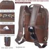 imageMasa Kawa Leather 156quot Laptop Backpack for Men Convertible Briefcase Backpacks Expandable Vintage Business Work Travel Rucksack Daypack Light BrownLight Brown