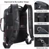imageMasa Kawa Leather 156quot Laptop Backpack for Men Convertible Briefcase Backpacks Expandable Vintage Business Work Travel Rucksack Daypack Light BrownBlack