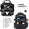 imageMasa Kawa Leather Backpack for Men Vintage 156 Inch Laptop Bag Multi Pockets Casual Travel Daypack BrownBlack