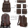 imageMasa Kawa Leather Backpack for Men Vintage 156 Inch Laptop Bag Multi Pockets Casual Travel Daypack BrownBrown
