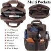 imageMasa Kawa Leather Backpack for Men Vintage 156 Inch Laptop Bag Multi Pockets Casual Travel Daypack BrownBrown