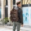 imageMasa Kawa Leather Backpack for Men Vintage 156 Inch Laptop Bag Multi Pockets Casual Travel Daypack BrownDeep Brown