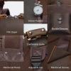 imageMasa Kawa Leather Backpack for Men Vintage 156 Inch Laptop Bag Multi Pockets Casual Travel Daypack BrownDeep Brown