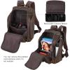 imageMasa Kawa Leather Backpack for Men with 16quot Laptop ampamp Camera Lens Sleeve Multi Pockets Weekend Trip Business Travel Overnight Camping Bag Vintage Brown
