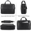 imageMasa Kawa Leather Briefcase for Men 156quot 17quot Laptop Computer Case Business Travel Work Messenger Cross Body Shoulder BagBlackfits 156 Laptop