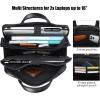 imageMasa Kawa Leather Briefcase for Men 156quot 17quot Laptop Computer Case Business Travel Work Messenger Cross Body Shoulder BagBlackfits 156 Laptop