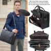 imageMasa Kawa Leather Briefcase for Men 156quot 17quot Laptop Computer Case Business Travel Work Messenger Cross Body Shoulder BagBlackfits 17 Laptop