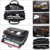 imageMasa Kawa Leather Briefcase for Men 156quot 17quot Laptop Computer Case Business Travel Work Messenger Cross Body Shoulder BagBlackfits 17 Laptop