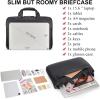 imageMasa Kawa Leather Briefcase for Men Slim 156quot Laptop Bag Waterproof Crossbody Shoulder Messenger Computer Attache Case for Business Work Black