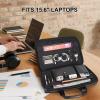 imageMasa Kawa Leather Briefcase for Men Slim 156quot Laptop Bag Waterproof Crossbody Shoulder Messenger Computer Attache Case for Business Work Black