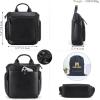 imageMasa Kawa Leather Hanging Travel Toiletry Bag for Men Portable Expandable Camping Cosmetics Makeup Toiletries Organizer Waterproof Bathroom Shaving Kit Black Wash BagsBlack