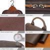 imageMasa Kawa Leather Hanging Travel Toiletry Bag for Men Portable Expandable Camping Cosmetics Makeup Toiletries Organizer Waterproof Bathroom Shaving Kit Black Wash BagsBrown