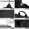 imageMasa Kawa Leather Hanging Travel Toiletry Bag for Men Portable Expandable Camping Cosmetics Makeup Toiletries Organizer Waterproof Bathroom Shaving Kit Black Wash BagsBlack