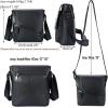 imageMasa Kawa Leather Messenger Bag Small Crossbody Shoulder Bag for Men Women Flap Over Man Purse Fits 10 Inch TabletBlack