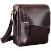 imageMasa Kawa Leather Messenger Bag Small Crossbody Shoulder Bag for Men Women Flap Over Man Purse Fits 10 Inch TabletClaret