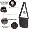imageMasa Kawa Leather Messenger Bag Small Crossbody Shoulder Bag for Men Women Flap Over Man Purse Fits 10 Inch TabletDark Brown
