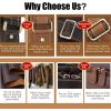 imageMasa Kawa Leather Messenger Bag Small Crossbody Shoulder Bag for Men Women Flap Over Man Purse Fits 10 Inch TabletDark Brown