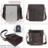 imageMasa Kawa Leather Messenger Bag Small Crossbody Shoulder Bag for Men Women Flap Over Man Purse Fits 10 Inch TabletDark Brown