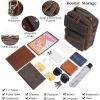 imageMasa Kawa Leather Messenger Shoulder Crossbody Bag for Men Fits 11 Inch Tablet Small Flap Multi Pockets Daily Commuting Work Satchel Bags Vintage Brown