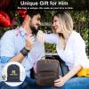 imageMasa Kawa Leather Messenger Shoulder Crossbody Bag for Men Fits 11 Inch Tablet Small Flap Multi Pockets Daily Commuting Work Satchel Bags Vintage Brown