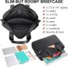 imageMasa Kawa Mens Leather Slim Briefcase for 16quot Laptop Black Waterproof Crossbody Shoulder Messenger Computer Bag for Business Travel Office Work