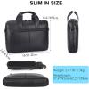 imageMasa Kawa Mens Leather Slim Briefcase for 16quot Laptop Black Waterproof Crossbody Shoulder Messenger Computer Bag for Business Travel Office Work