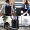 imageMasa Kawa Slim Leather 14quot Laptop Backpack for Women Men Small Business Travel Office Work Computer Rucksack Bag Executive Casual Daypack Black