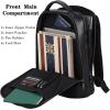 imageMasa Kawa Slim Leather 14quot Laptop Backpack for Women Men Small Business Travel Office Work Computer Rucksack Bag Executive Casual Daypack Black