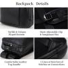 imageMasa Kawa Slim Leather 14quot Laptop Backpack for Women Men Small Business Travel Office Work Computer Rucksack Bag Executive Casual Daypack Black