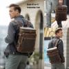 imageMasa Kawa Vintage Full Grain Leather Backpack for Men Fits 156 Inch Laptop Brown Travel Rusack Casual DaypackB1