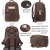 imageMasa Kawa Vintage Leather 156quot 16 Inch Laptop Computer Backpack for Men Large Business Travel Weekender Bag Casual Rucksack Camping Daypack BrownBrown